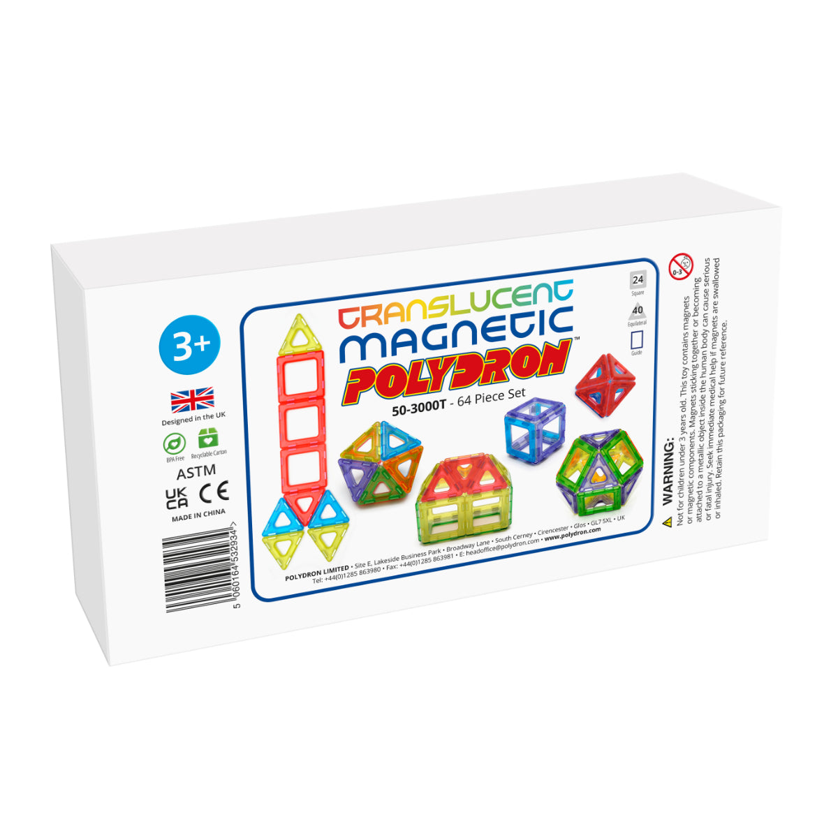 Translucent Magnetic Polydron Set