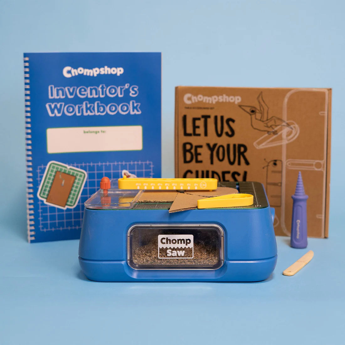 Maker Bundle (ChompSaw, Table Accessories, Inventor's Workbook, Hole Punch & Scoring Tool)